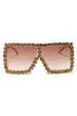 Women Square Oversize Rhinestone Sunglasses