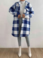 Plaid Collared Neck Button Down Coat - Image #7