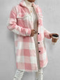 Plaid Collared Neck Button Down Coat - Image #4